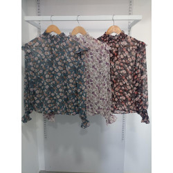 Blusa Flores Transparente