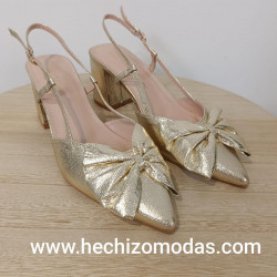 Zapatos Moña Dorado